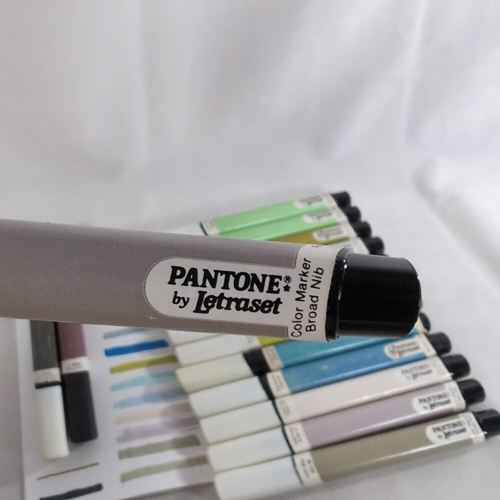 15 Pantone By Letraset Broad Nib Markers Vintage Blue Green Multicolor - Picture 7 of 9